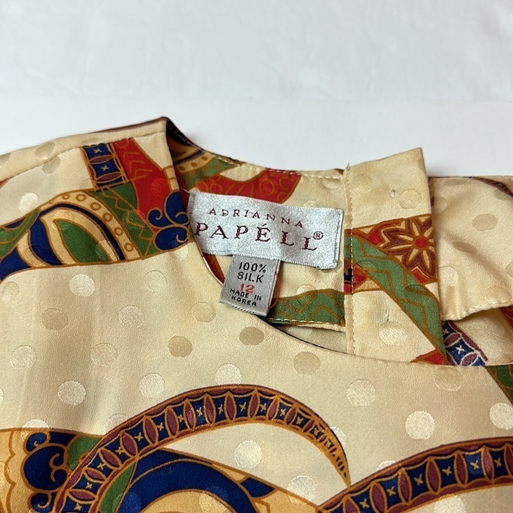 Vintage 80’s 100% silk Adrianna Papell blouse - Picture 8 of 11